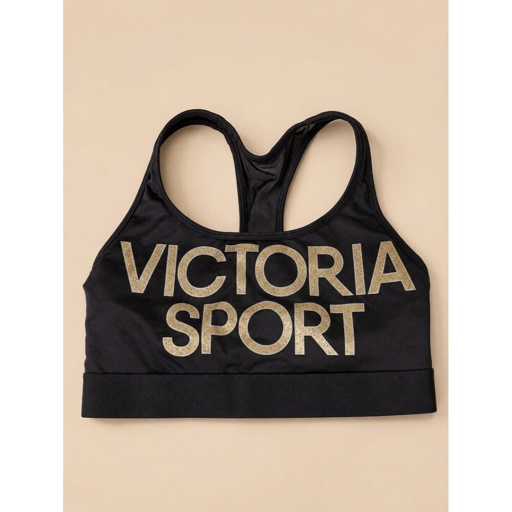 Women's Size M Sport Bra Sheer Black & Gold Boxing Workout Gym